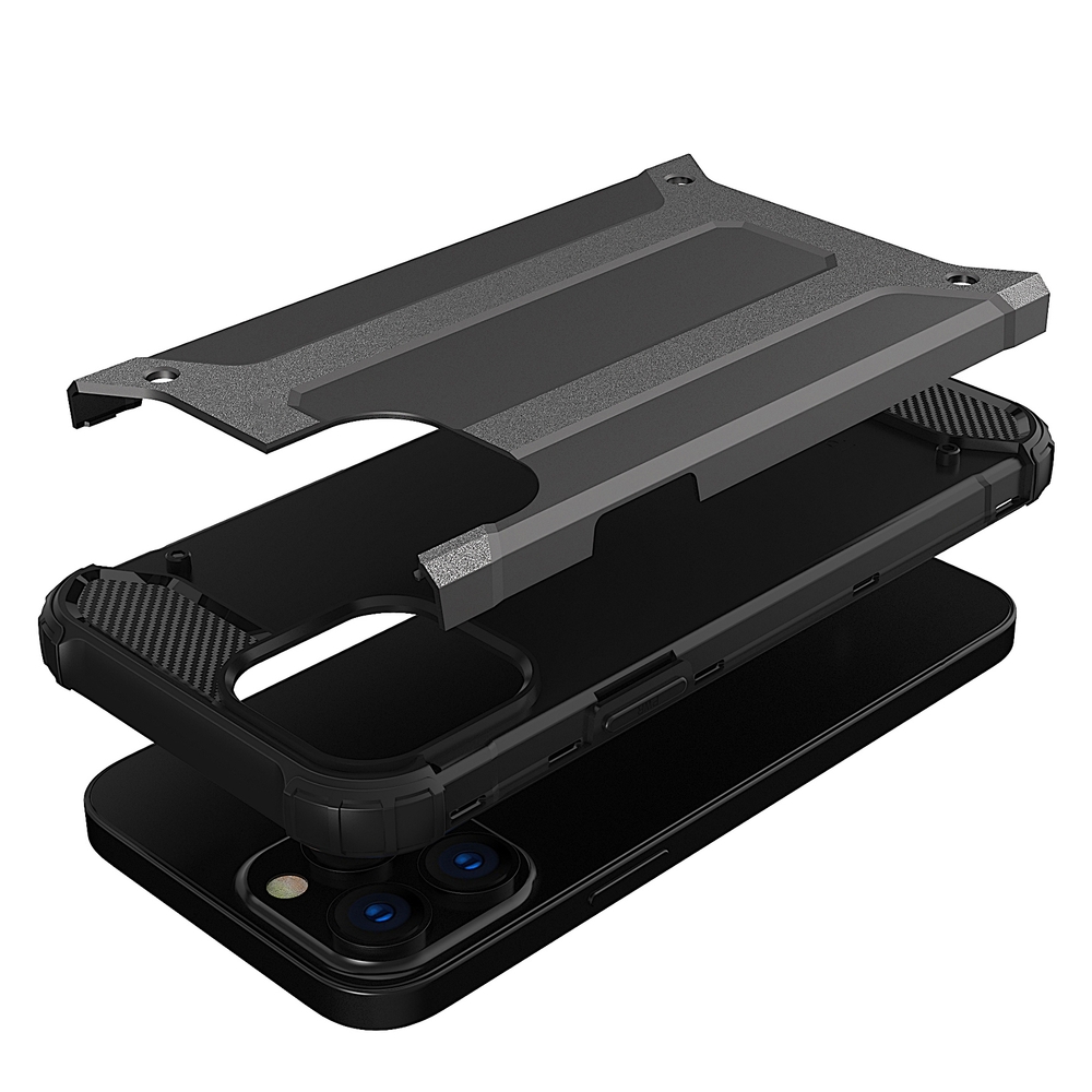 Hybrid Armor dėklas telefonui Apple iPhone 13 Pro Max - Juoda