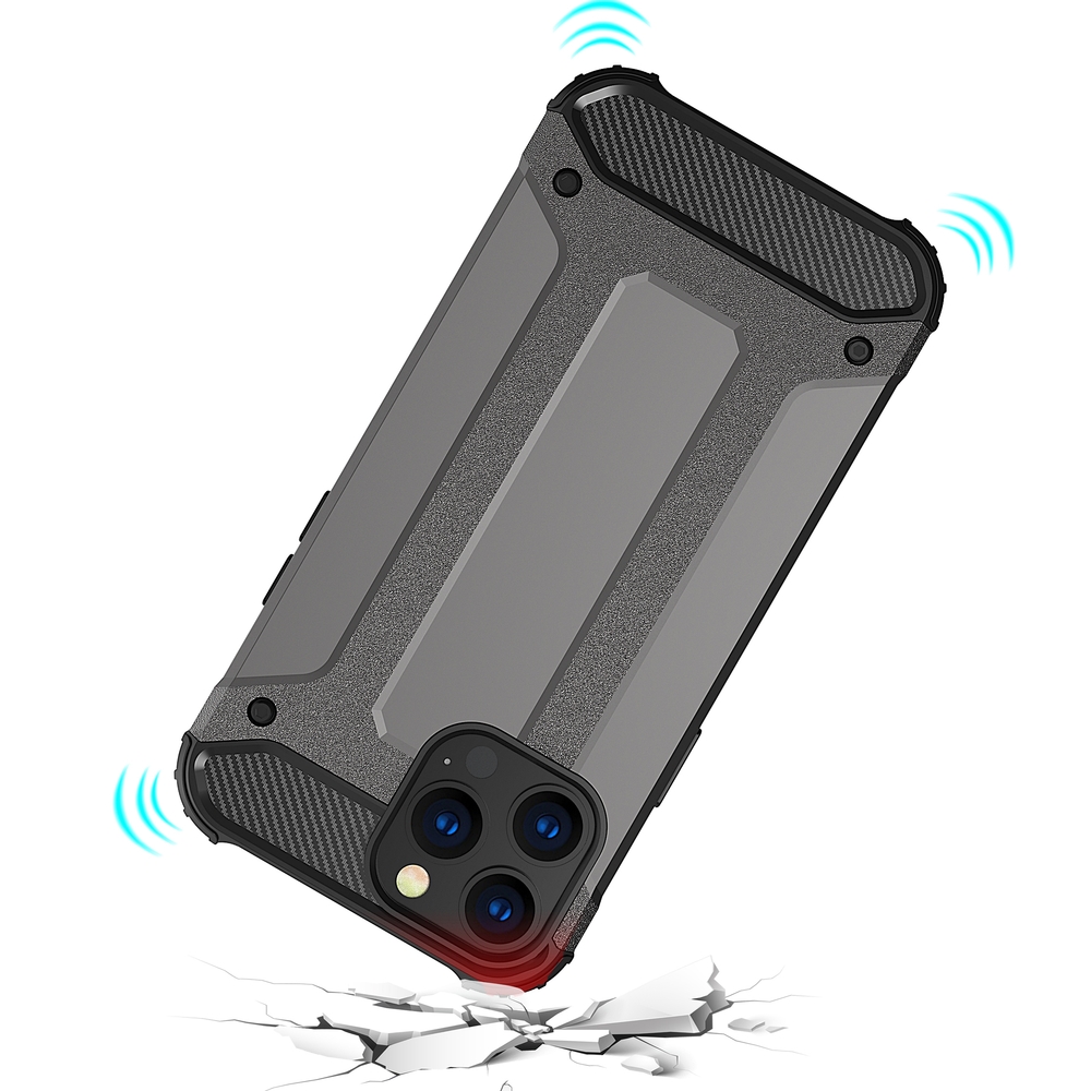 Hybrid Armor dėklas telefonui Apple iPhone 13 Pro Max - Juoda