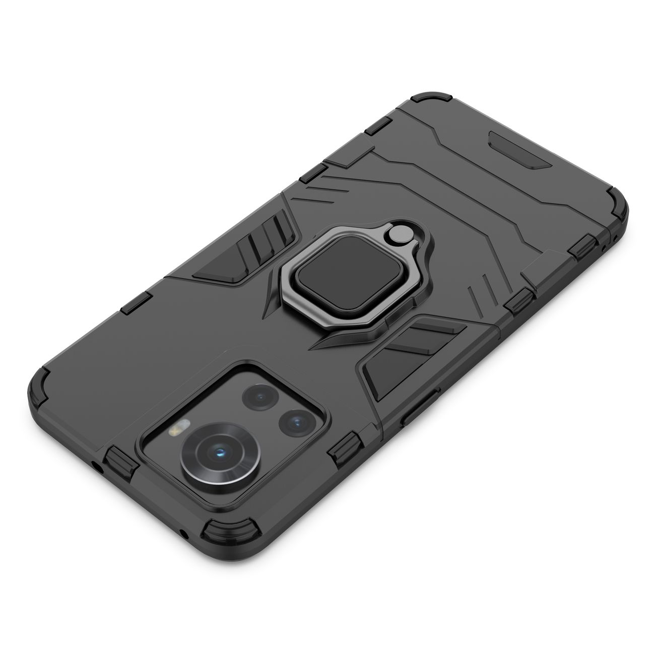 Atsparus dėklas Ring Armor Case telefonui OnePlus Ace - Juoda