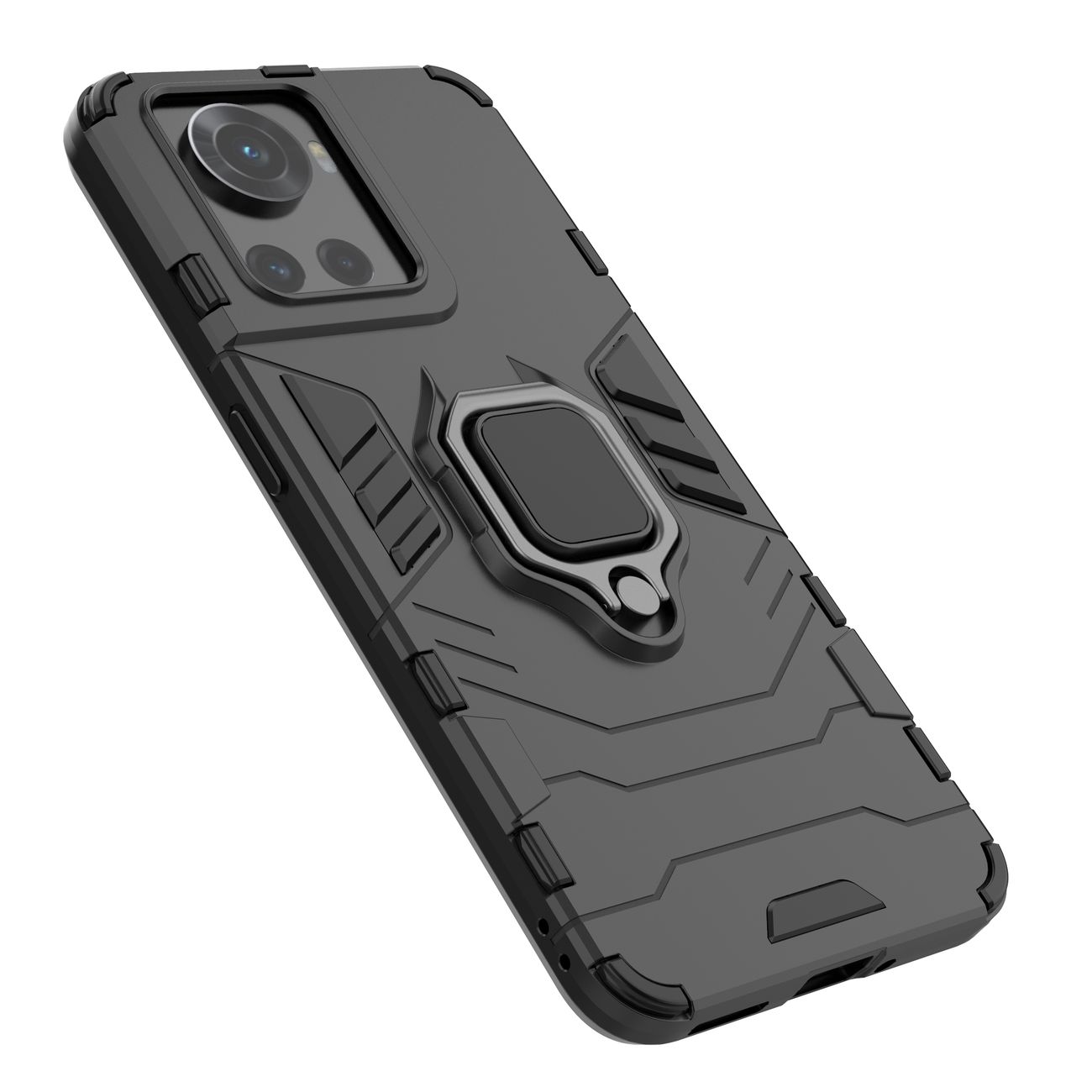 Atsparus dėklas Ring Armor Case telefonui OnePlus Ace - Juoda