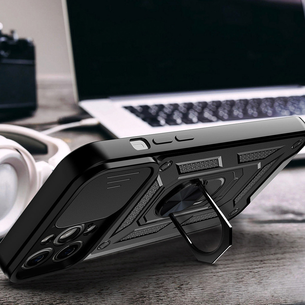Hybrid Armor Camshield dėklas Realme 10 Pro - Juoda