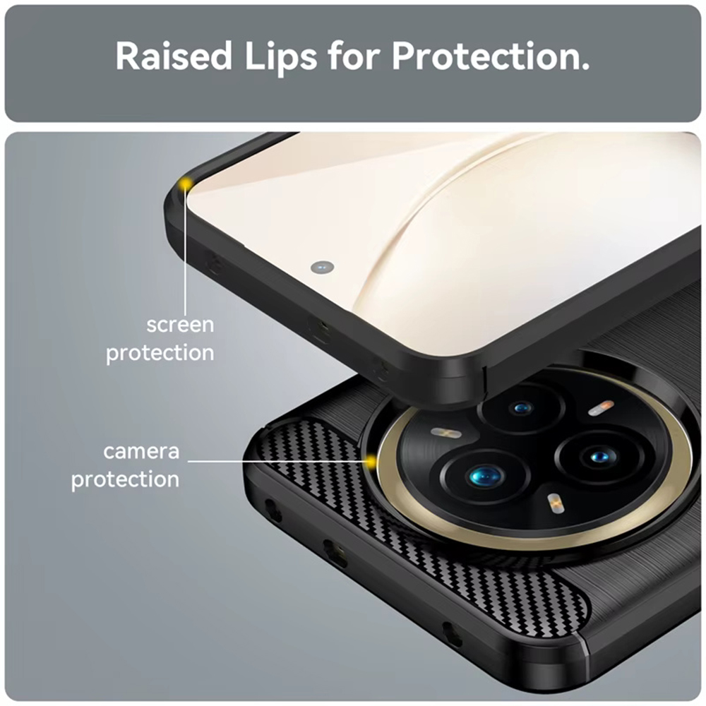 Carbon Shield TPU dėklas Realme 14 Pro+ - Juoda