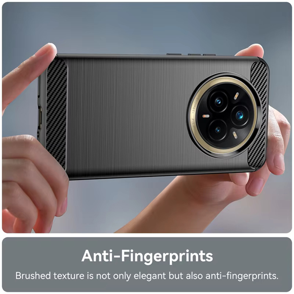 Carbon Shield TPU dėklas Realme 14 Pro+ - Juoda