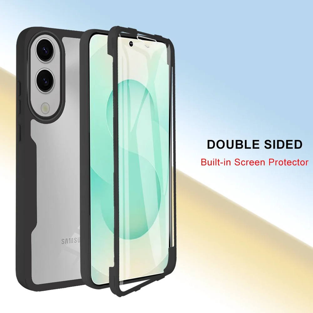 Techsuit ColorVerse dėklas + apsauginė plėvelė Samsung Galaxy S25 Edge telefonui – Rožinė