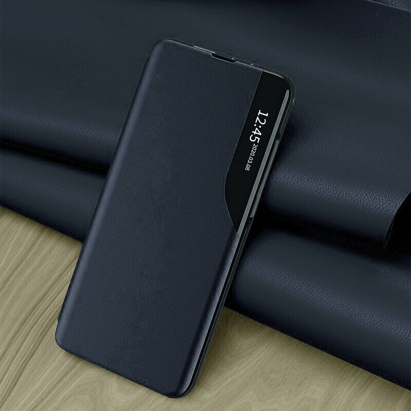 Elegantus knyginis dėklas View Case Xiaomi Redmi Note 13 - Tamsiai mėlyna