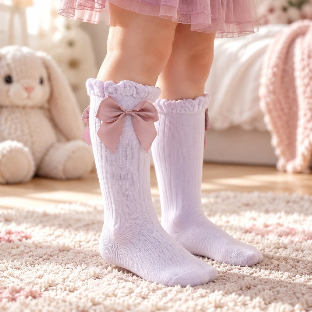 Vaikiškos kojinės iki kelių BO-22271 - Violetinė / S