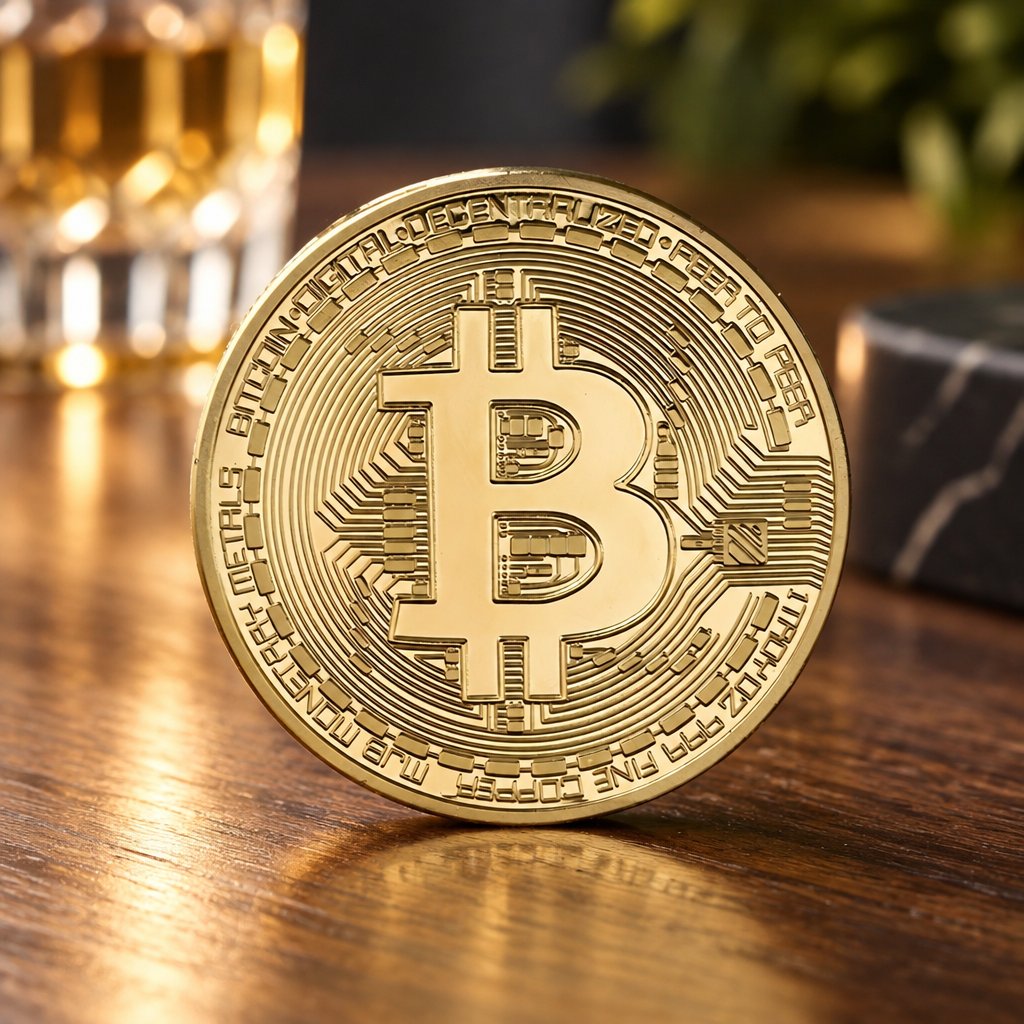 Bitcoin moneta - Auksinė